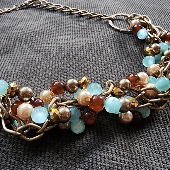 Claire's Colorful Beaded Gold Toned Adjustable Necklace - Picture 13 of 13